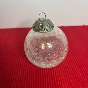 Elegant Crackle  Glass Kugel-Style Christmas Ornament